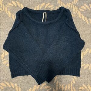 blue anthropologie cropped sweater